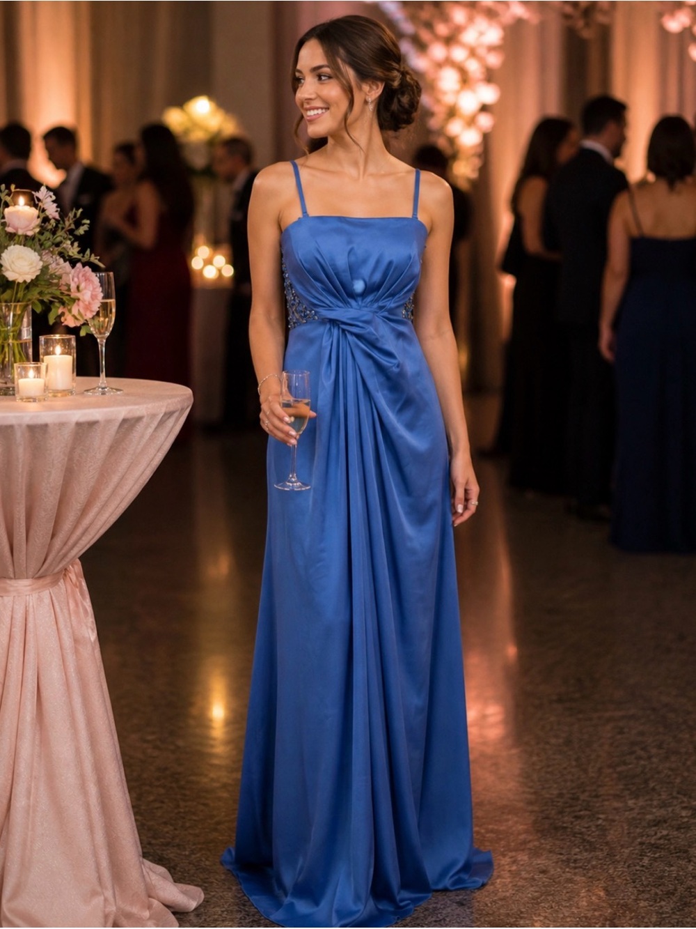 BCBG Larkspur Blue Evening Gown